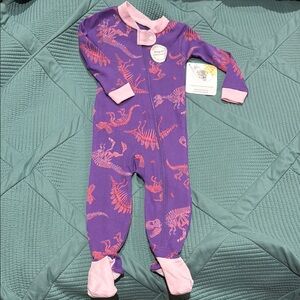 Burt's Bees Baby Purple and Pink Dinosaur Footies